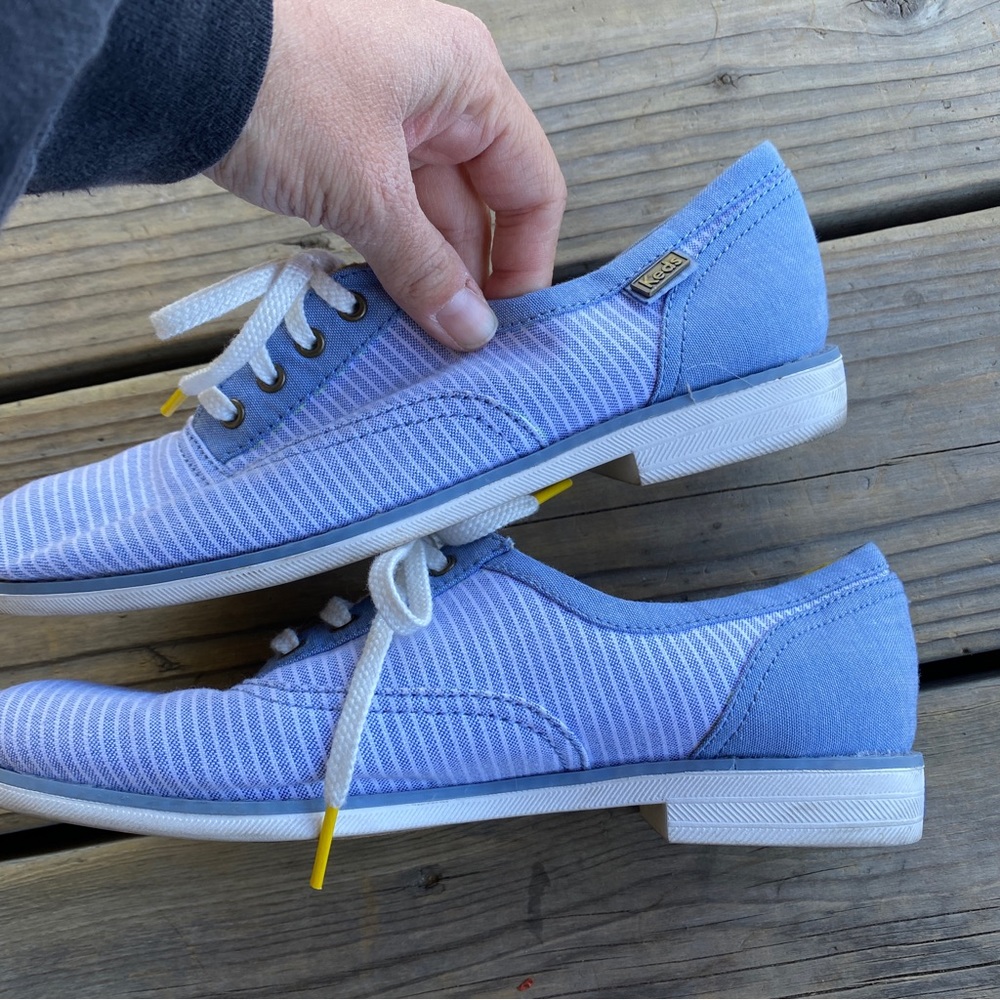 Keds Striped Blue & White Loafers - Picture 10 of 10